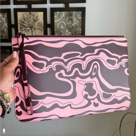 Authentic MANSUR GAVRIEL Large leather zip top wristlet/pouch - Picture 9 of 11